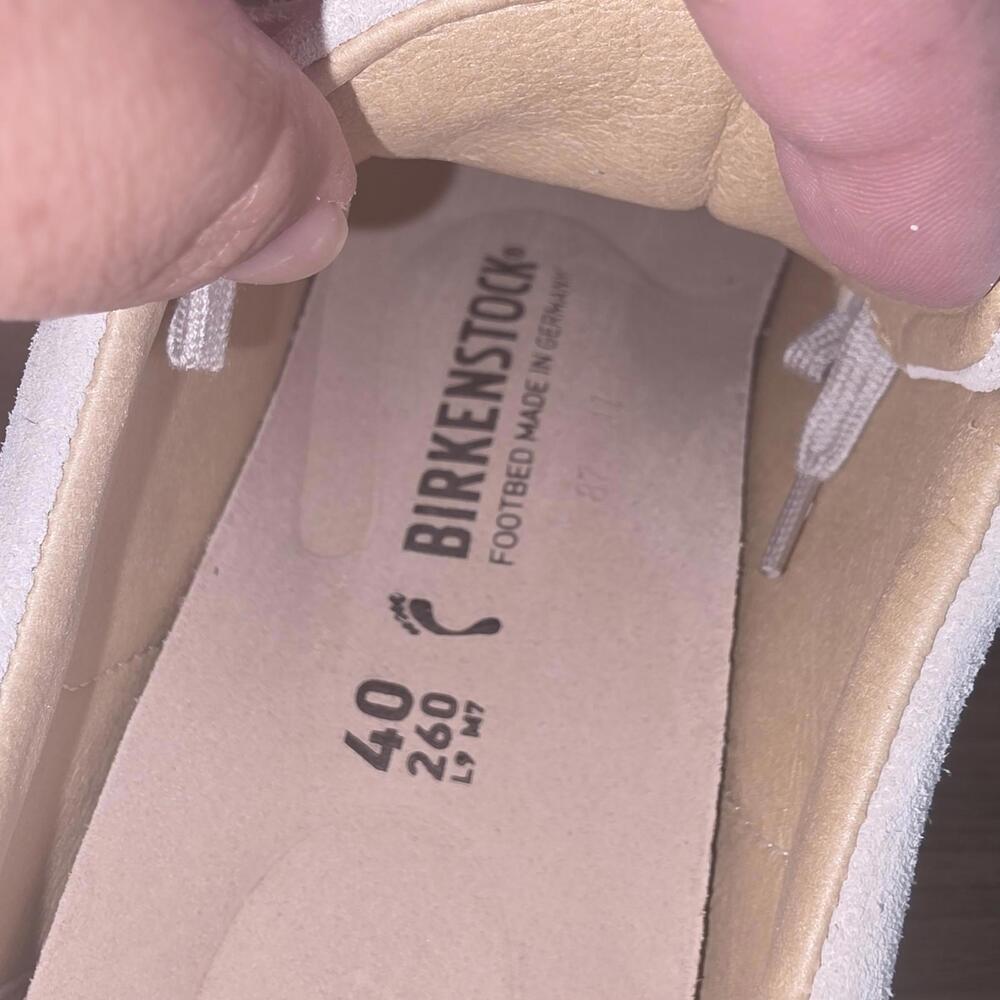 Birkenstock Bend Low Suede Sneakers Antique White Size EU 40 US 9-9.5 NIB - Picture 9 of 11